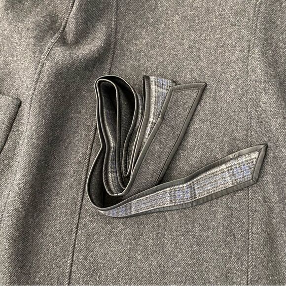 Like New TIBI reversible gray plaid waist tie jacket / coat 6 - Picture 5 of 8